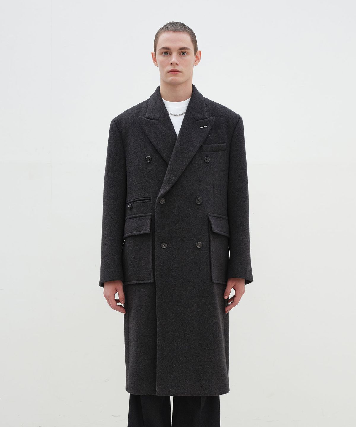 이에이(IEY) ROY DOUBLE BREASTED COAT Dark Grey