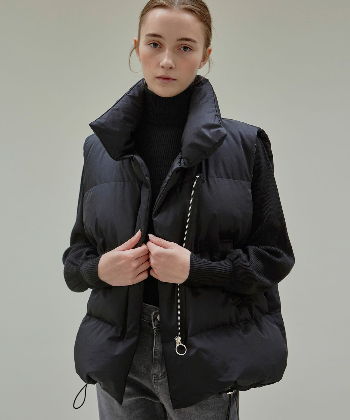 닉앤니콜(NICK&NICOLE) PUFFER PADDING VEST_BLACK