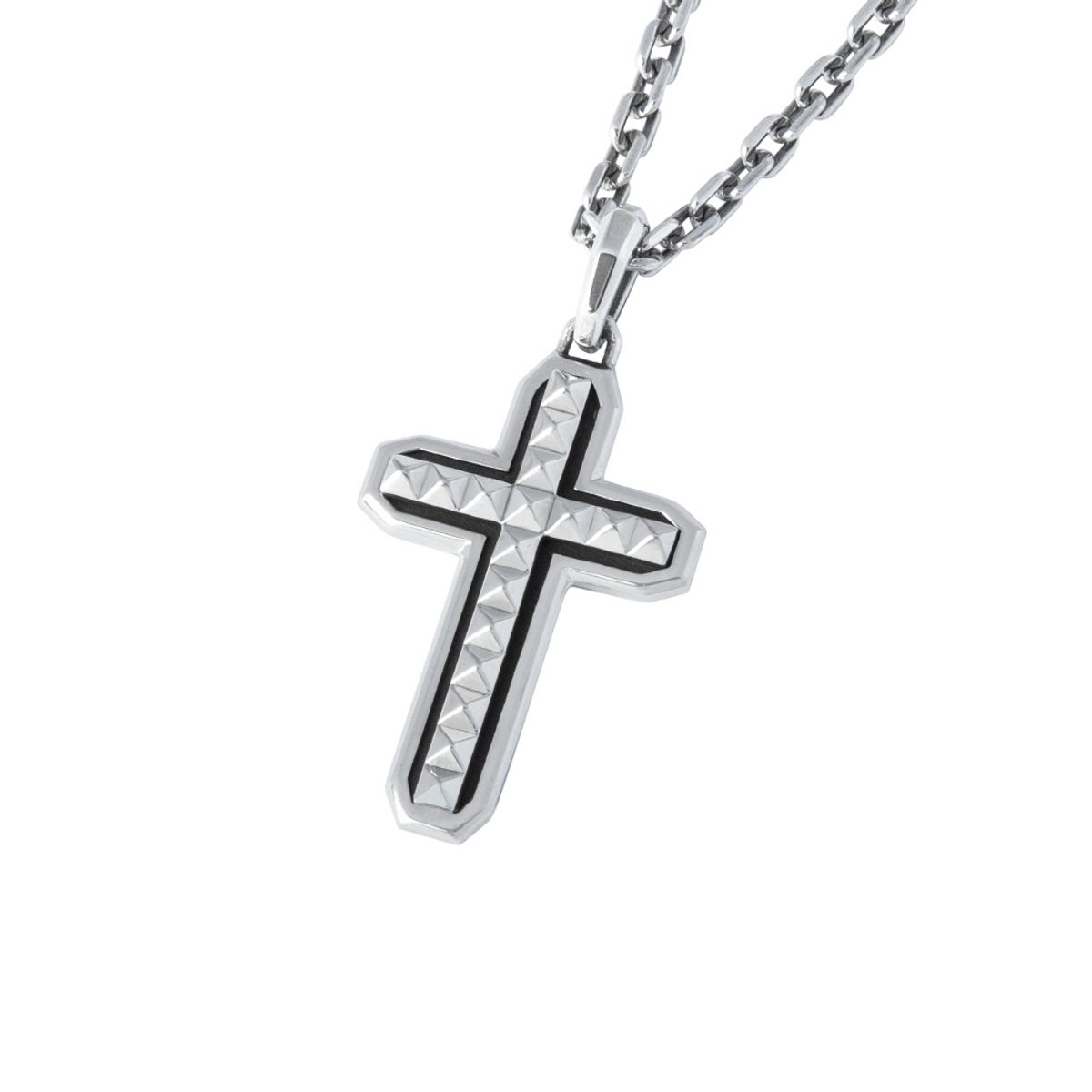 스팅925(STING925) 2-Sided Stud Cut Cross Pendant