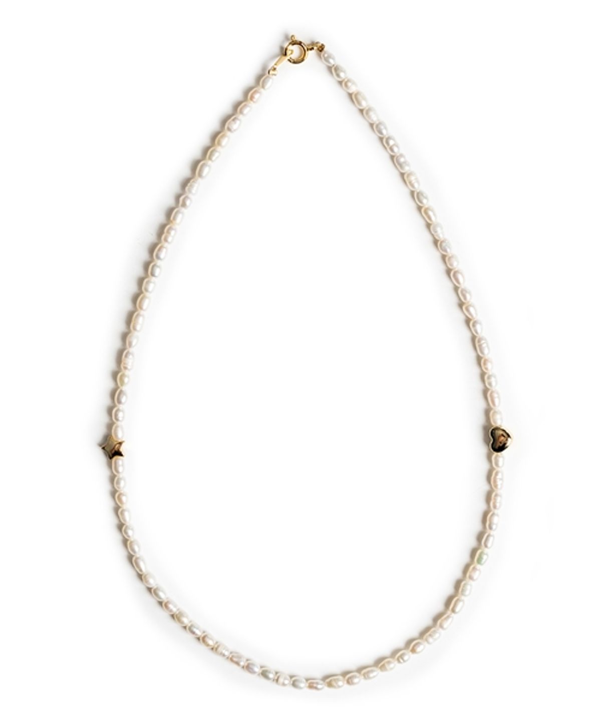 봉보(BONBEAU) Golden love star charm pearl Necklace 미니골드 하트 스타 쌀알 담수진주 목걸이 4mm 5mm
