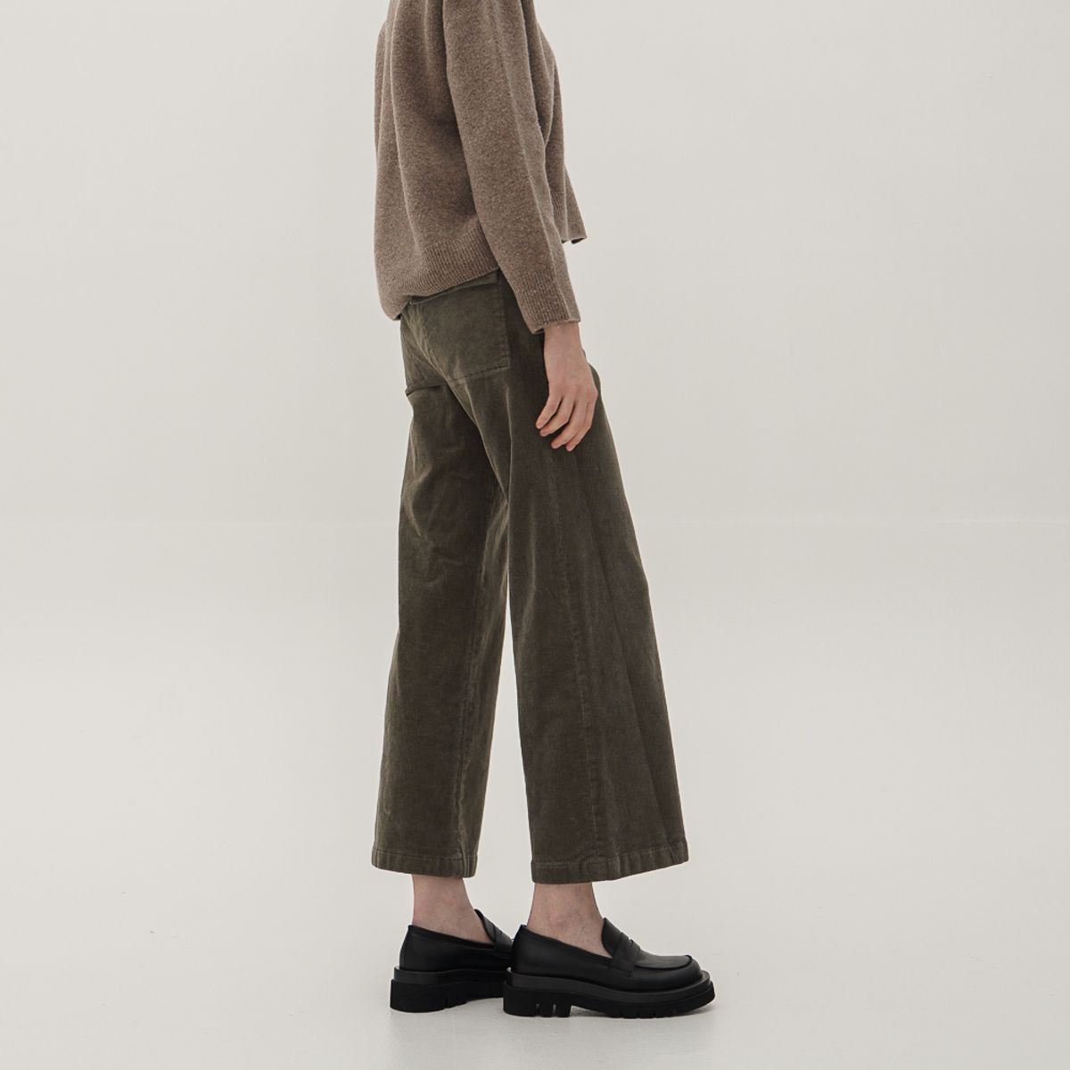 아쿠드(ACUD) Corduroy Straight Pants_D.Green