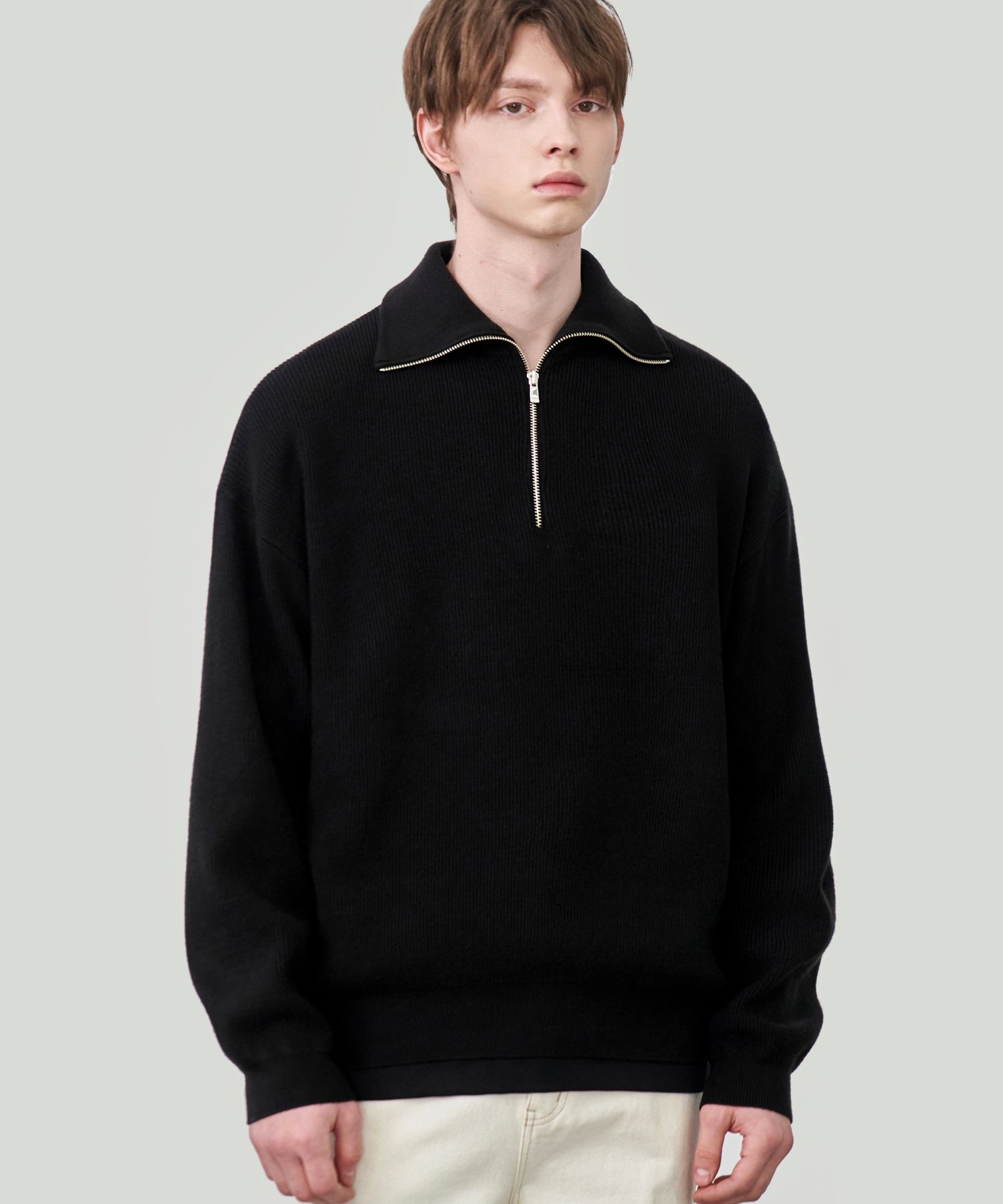 MUSINSA | DRAW FIT Oversized Zip-Up Collar Turtleneck