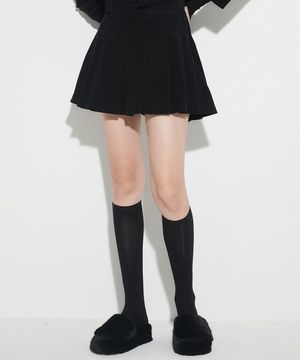 OW CORDUROY SETUP SKIRT(BLACK)