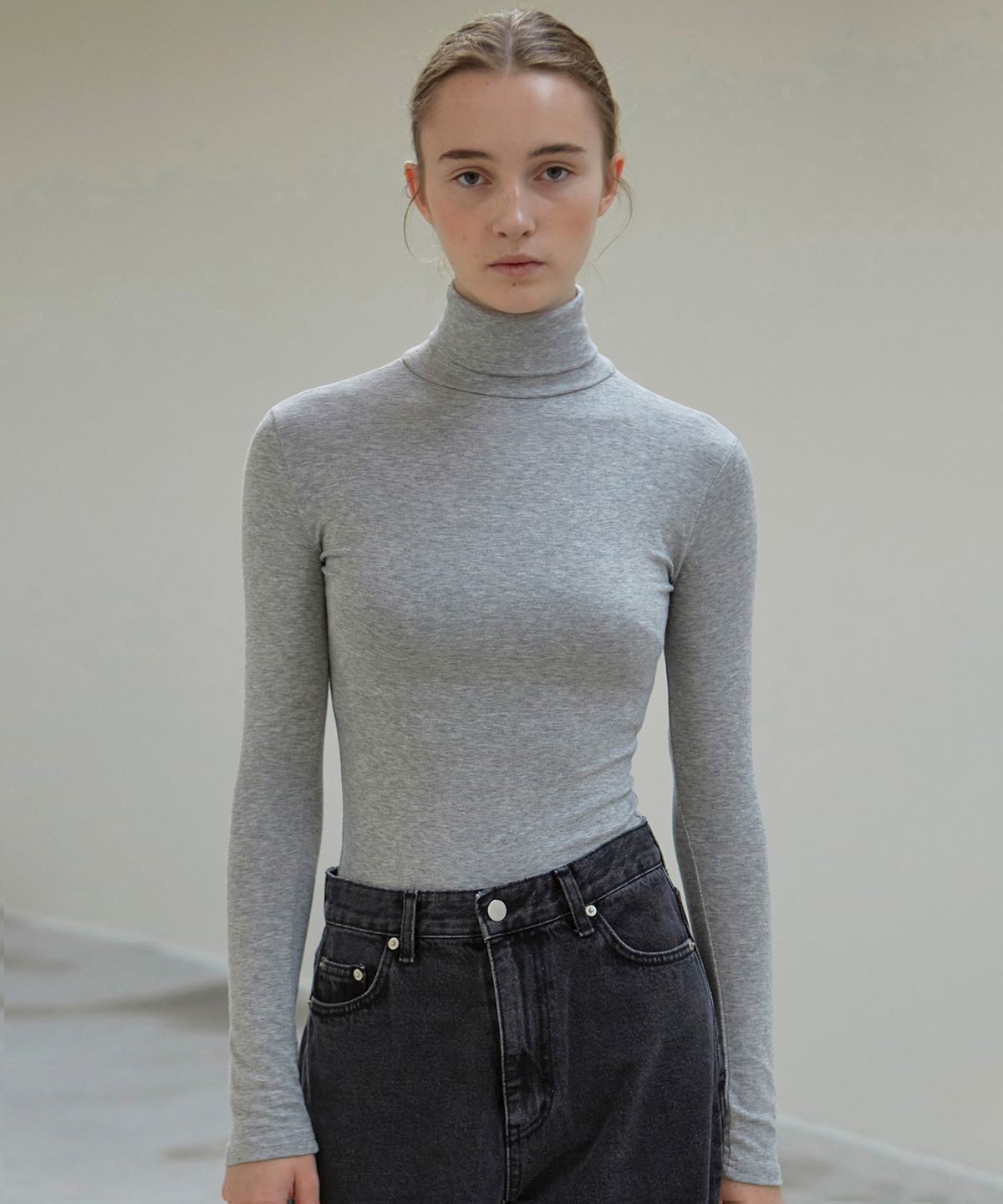 닉앤니콜(NICK&NICOLE) [ESSENTIAL] SOFT TURTLENECK KNIT_GRAY