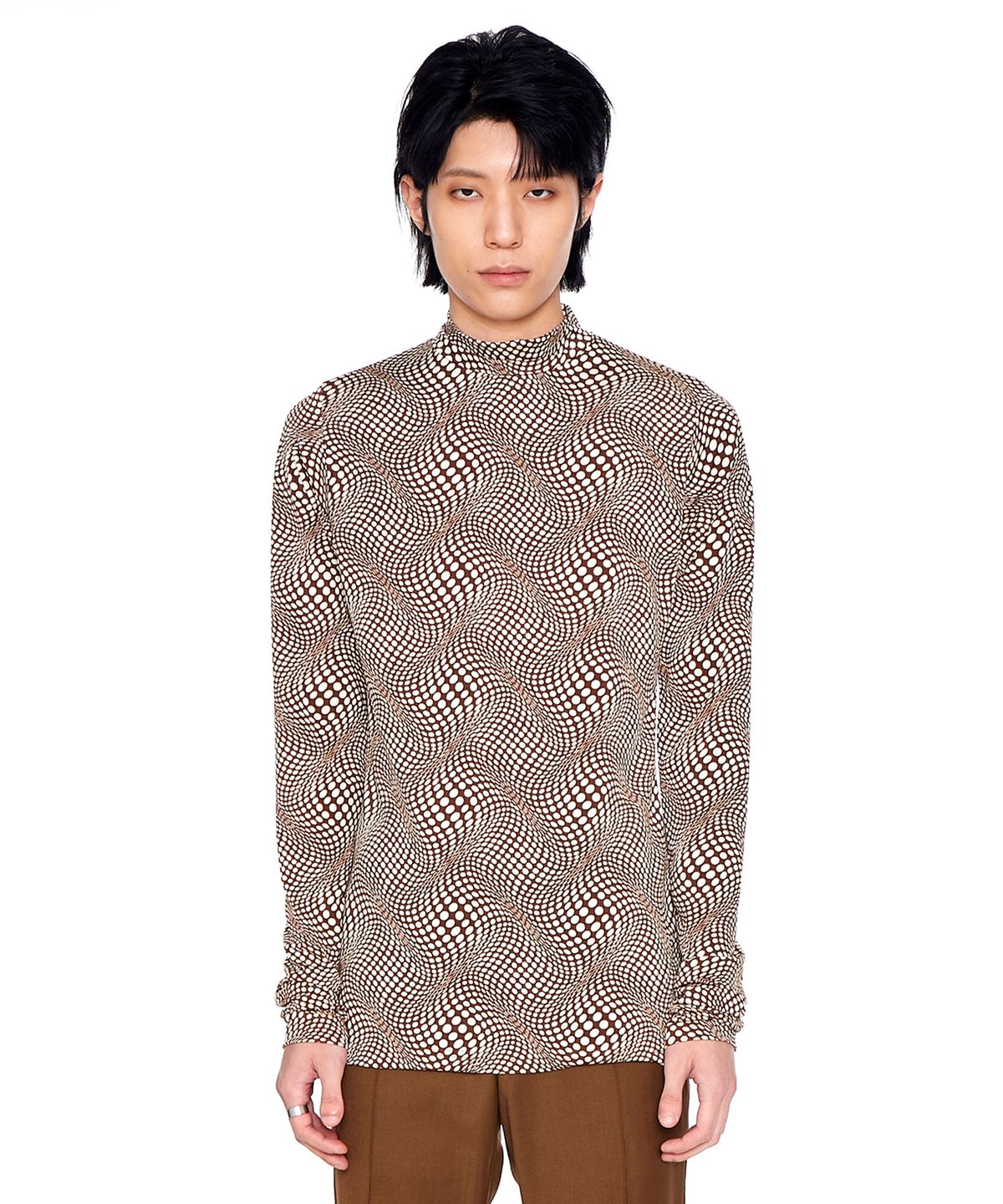 에포님(EPONYM) 지오매트리 패턴드 터틀넥_브라운