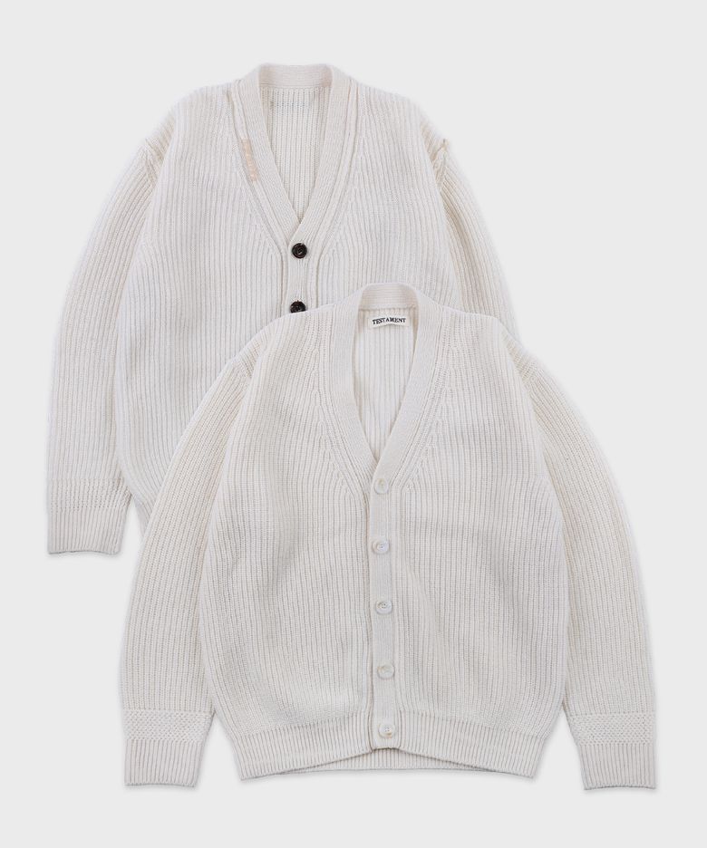 Reversible pointed cardigan_ivory