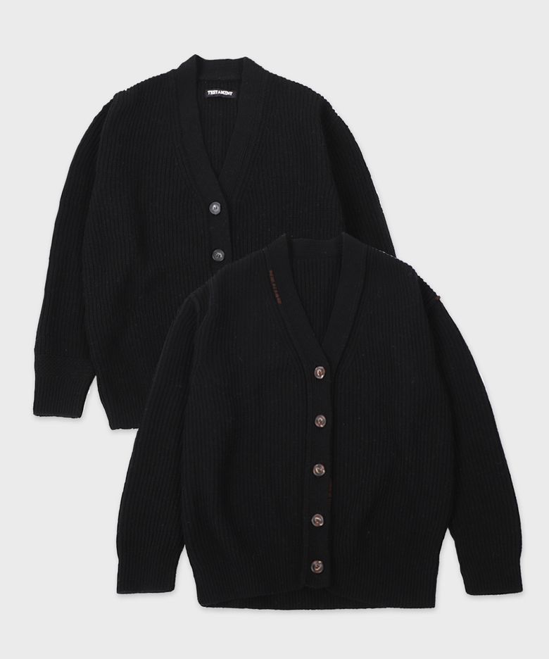 Reversible pointed cardigan_black
