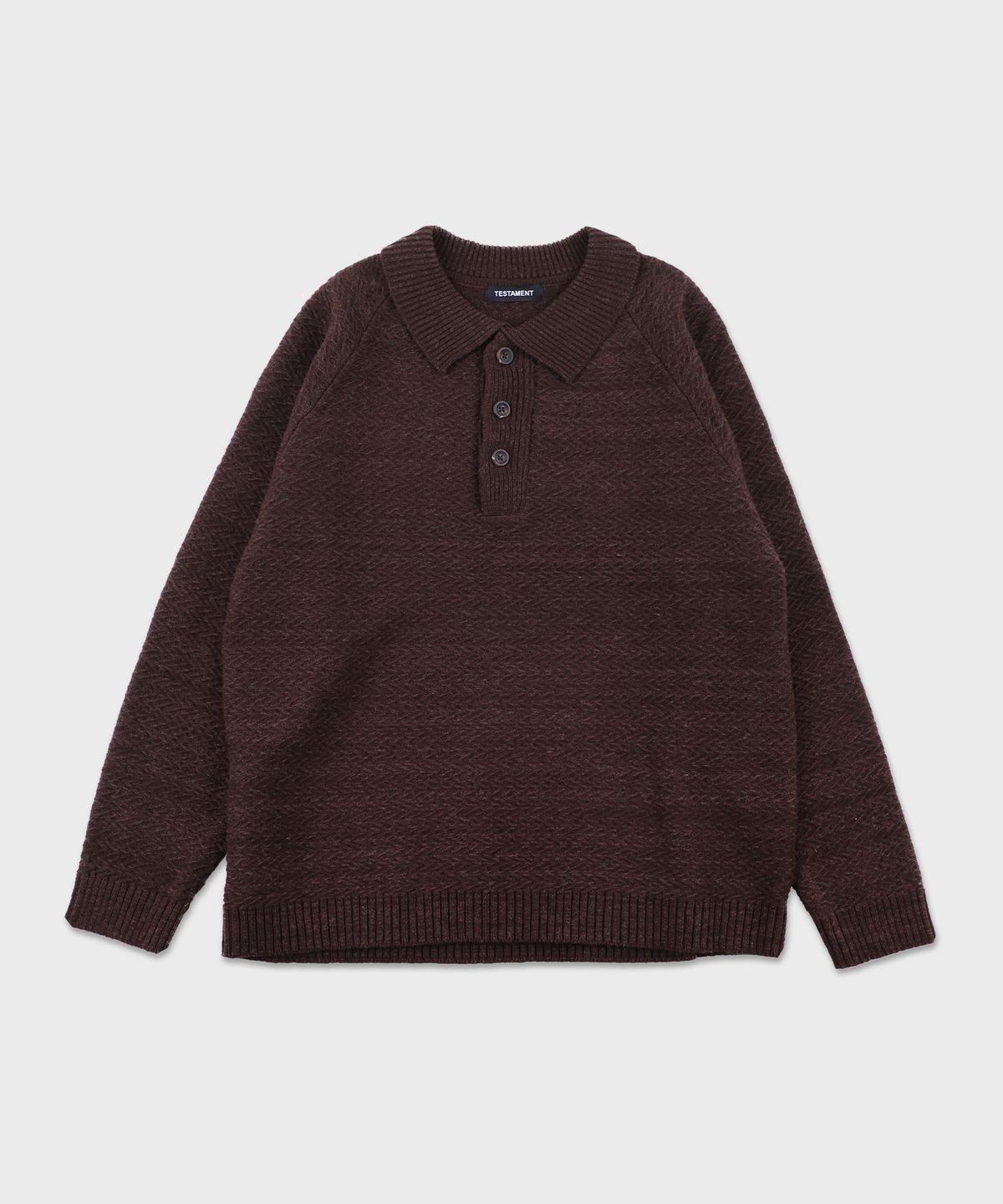 테스터먼트(TESTAMENT) Structure collar knit_brown