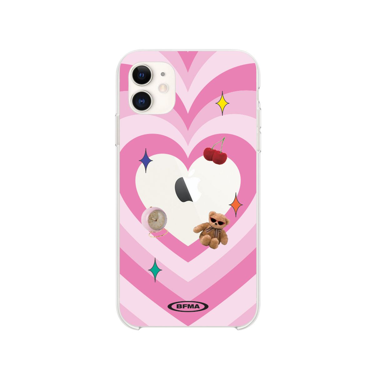 벌룬프렌즈(BALLOON FRIENDS) 하트 윈도우 젤하드 폰케이스 핑크