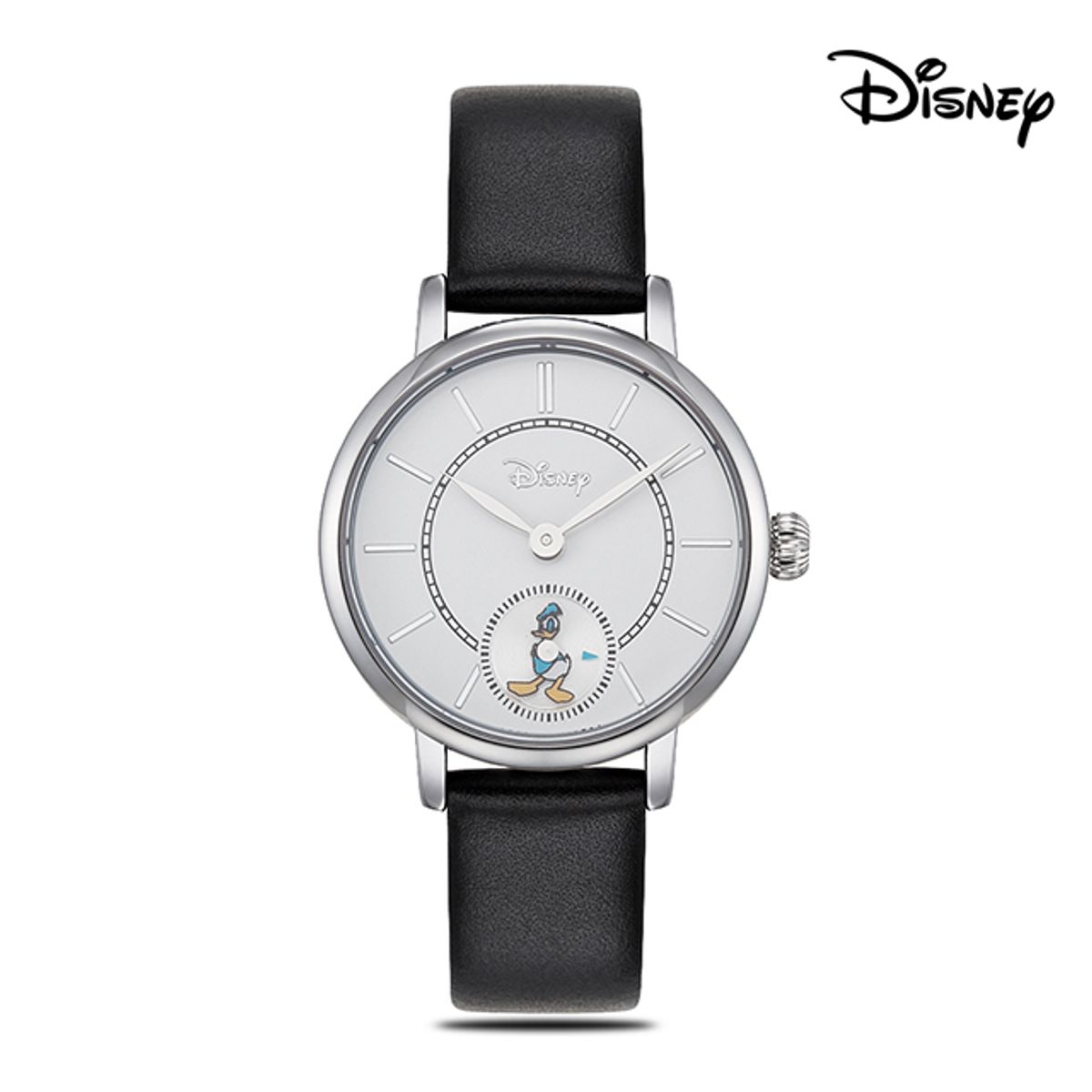 디즈니(Disney) 도널드덕 무빙 가죽밴드 손목시계 D12332BWW