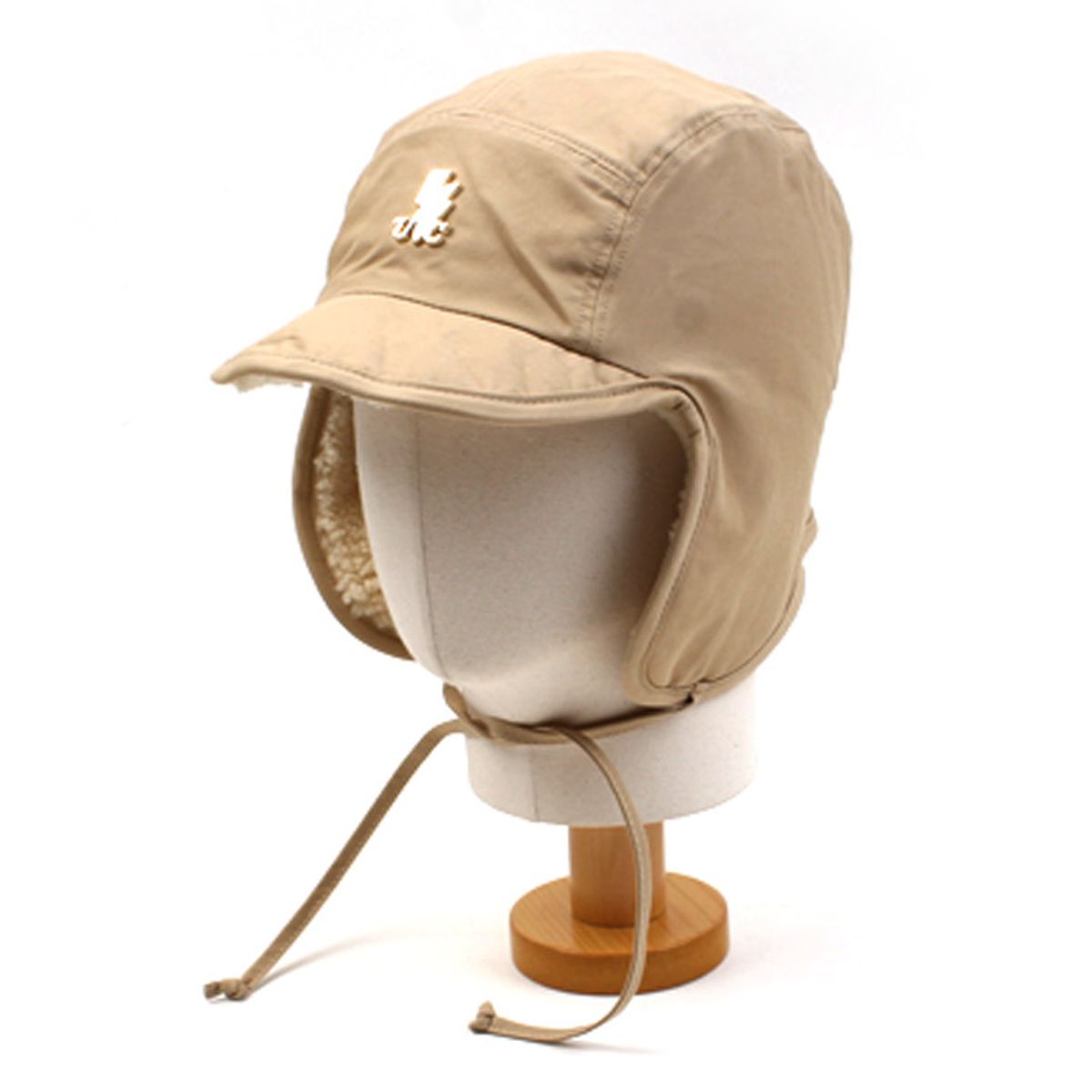 유니버셜 케미스트리(UNIVERSAL CHEMISTRY) Light Beige Poly Long Earflap Cap 귀달이모자