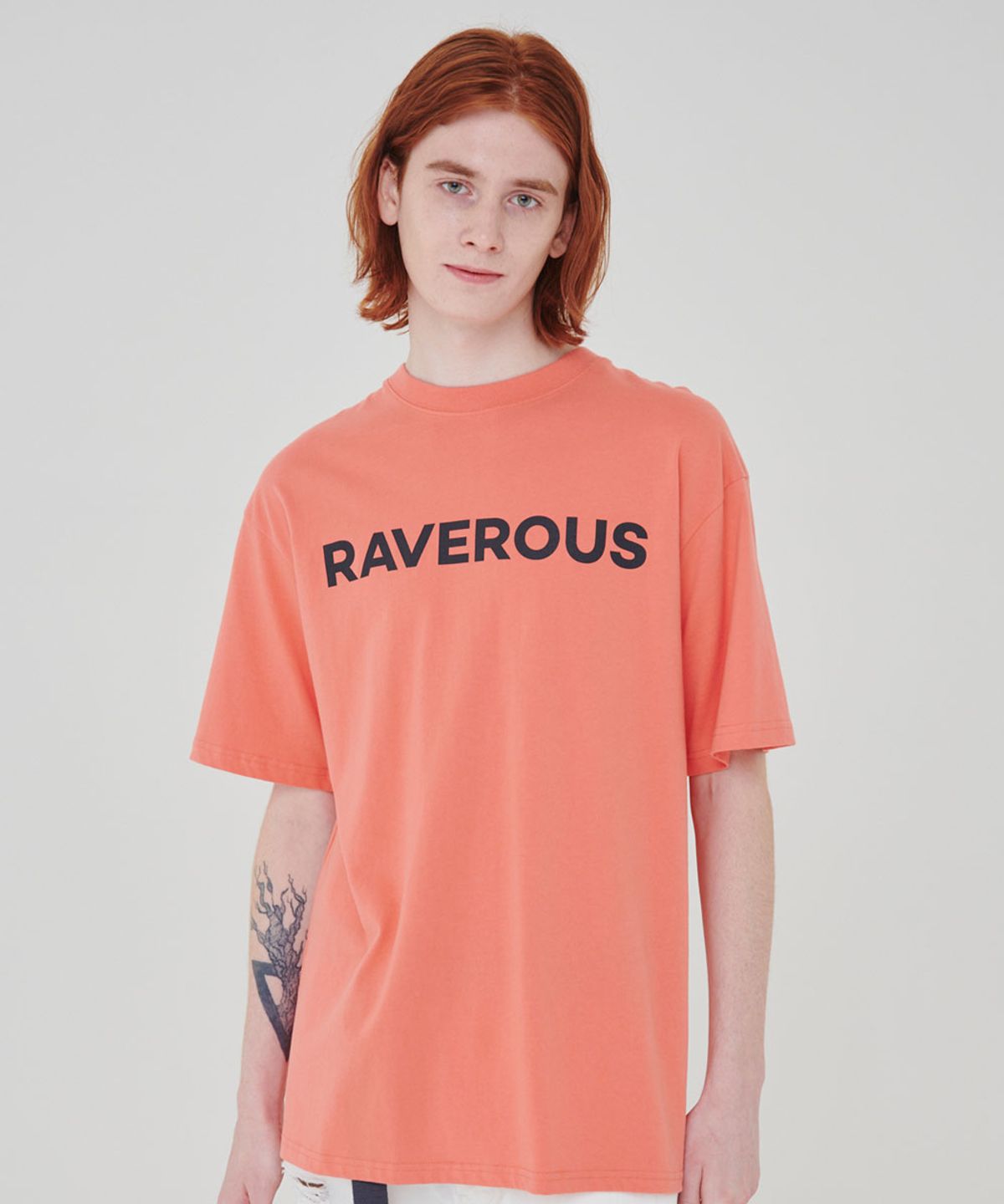 레이버러스(RAVEROUS) 베이직 로고 티셔츠 오렌지