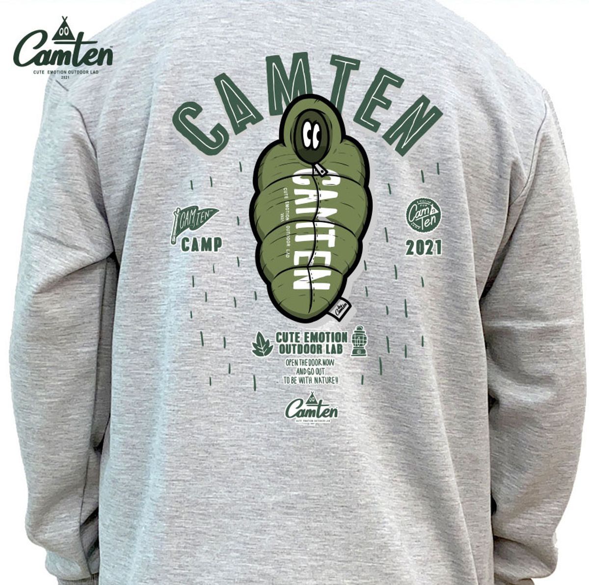 돌돌(DOLDOL) Camten-mtm-34 감성 캠핑 브랜드 캠텐 캐릭터 그래픽 맨투맨 긴팔