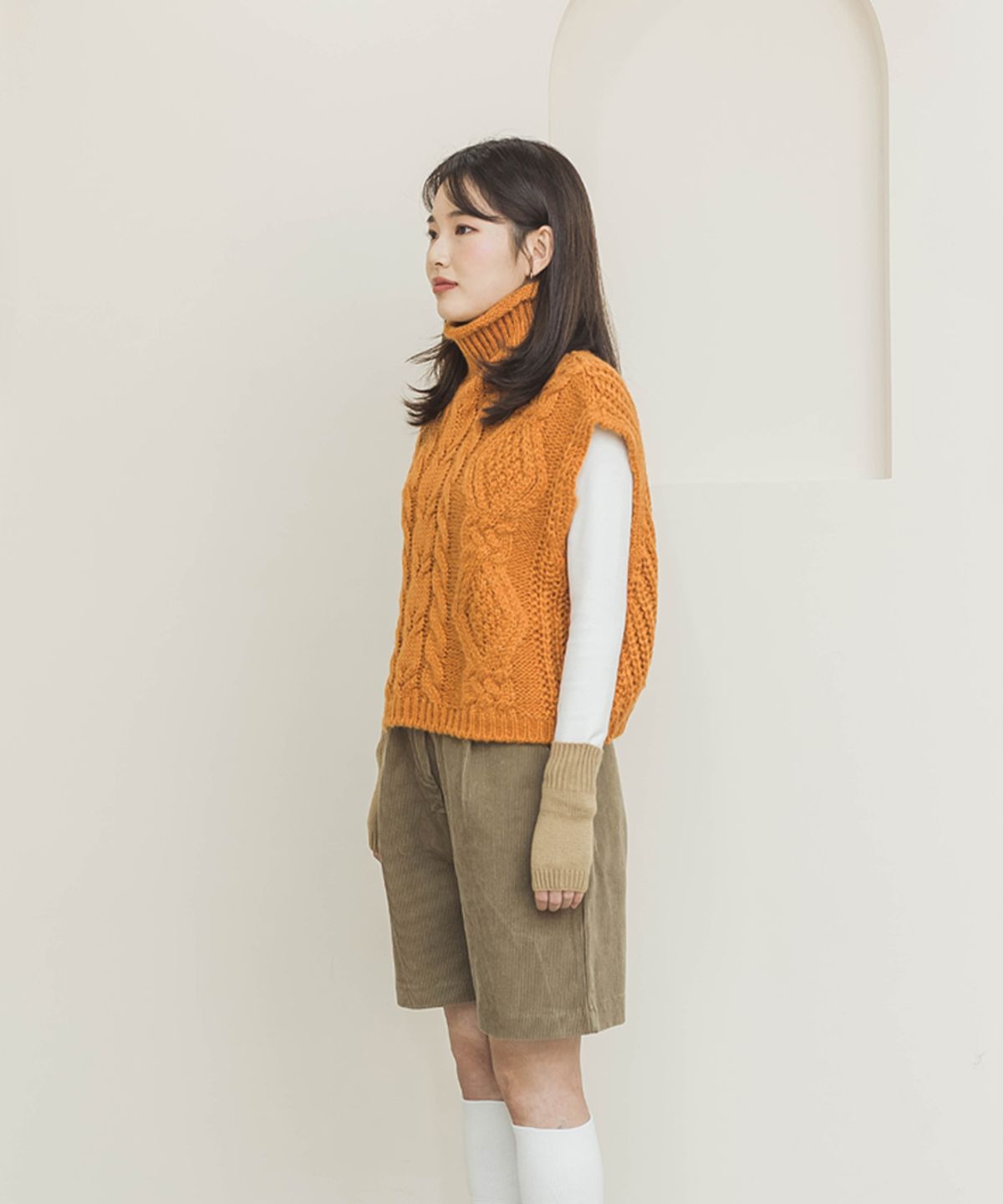 핑크파인애플(PINK PINEAPPLE) SOFT KNIT HAND WARMER_BEIGE