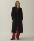 울 싱글 롱 코트 - Black