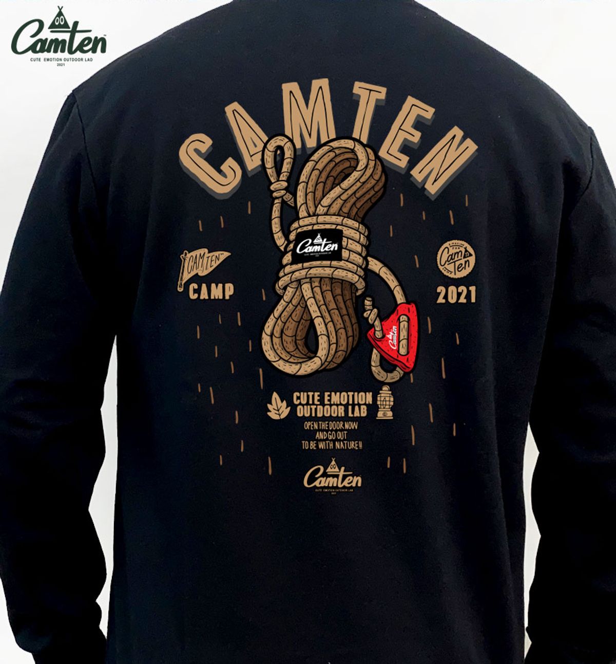 돌돌(DOLDOL) Camten-mtm-45 감성 캠핑 브랜드 캠텐 캐릭터 그래픽 맨투맨 긴팔