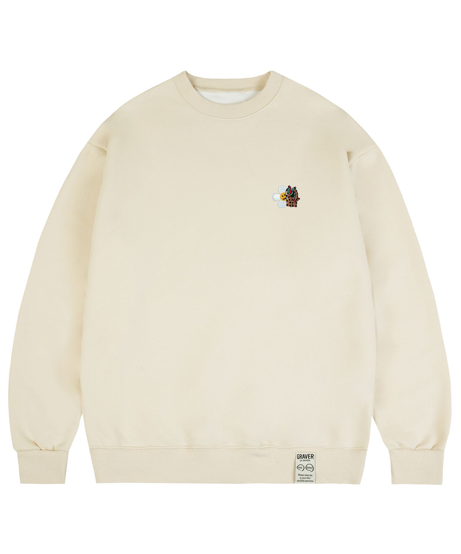 MUSINSA | GRAVER [UNISEX] LEOPARD FLOWER SMILE EMBROIDERED