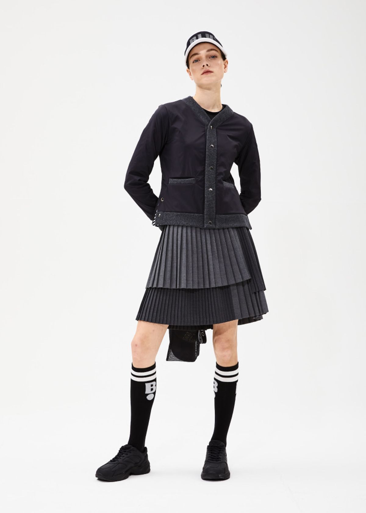 블루닷(BLUDOT) LAYERED PLEATS CULOTTE (LONG)_GY