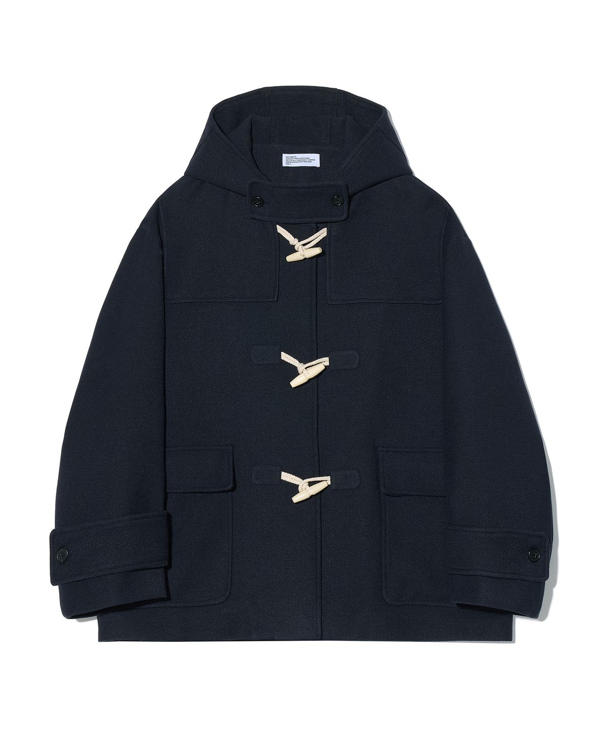 파르티멘토(PARTIMENTO) 오버사이즈 멜톤 콘보이 더플 코트 네이비