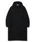 오버사이즈 멜톤 더플 롱 코트 블랙