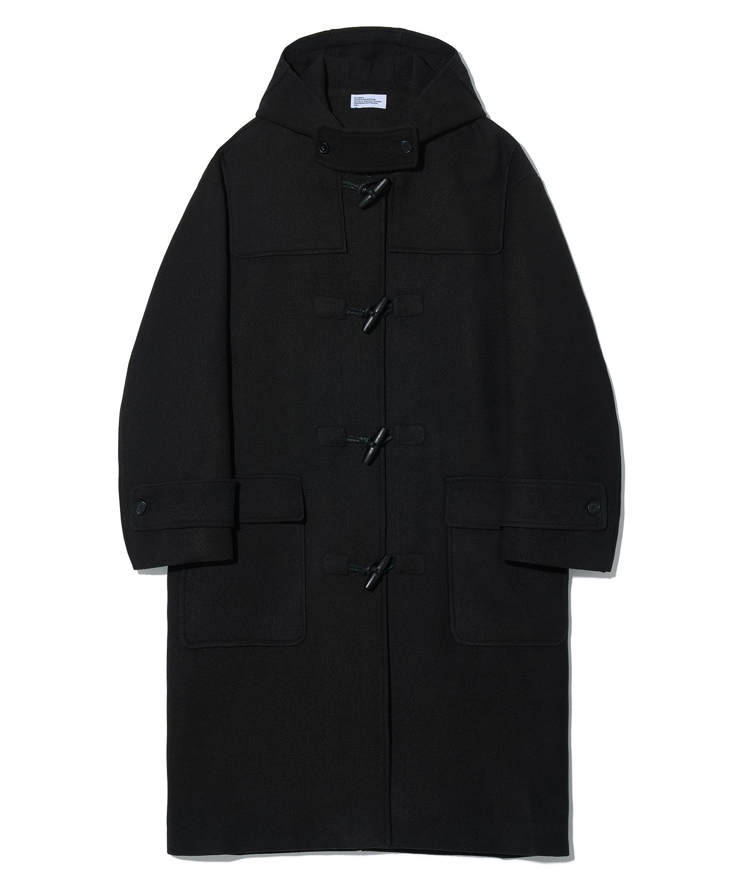 MUSINSA公式 | PARTIMENTO Oversize Melton Duffel Long Coat Black