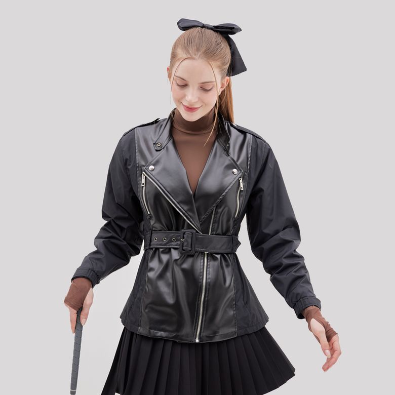 가죽 라이더 윈드브레이커 (Black)