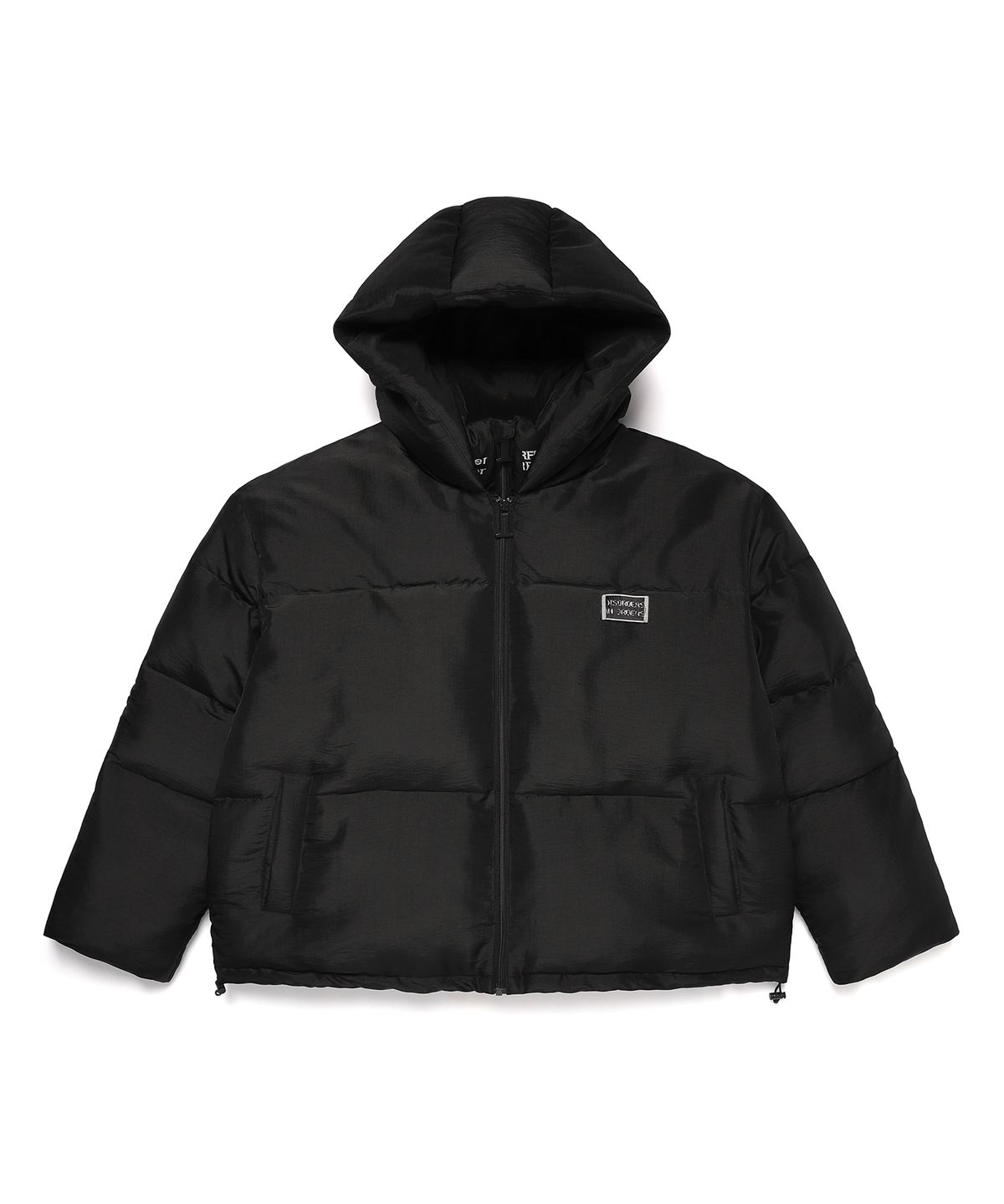 일레딧(ILLEDIT) MATTE DOUBLE ZIP UP SHORT PUFFER BLACK