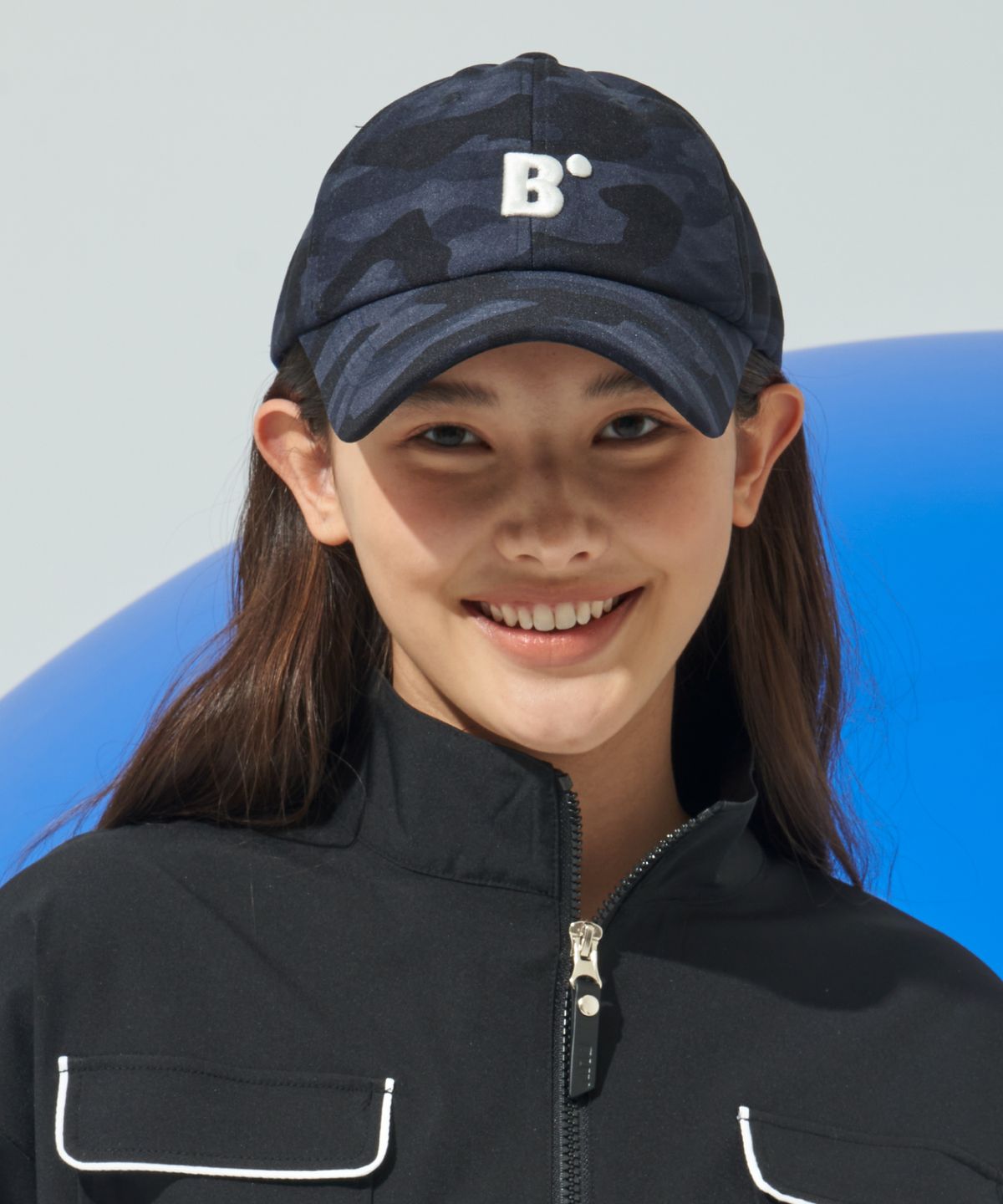 블루닷(BLUDOT) CAMO JERSEY BALL CAP_BK