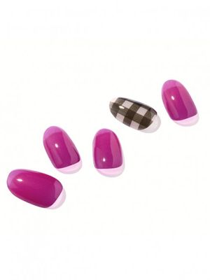 깅엄플럼 젤네일