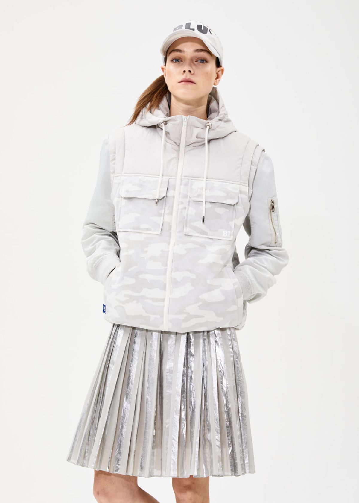 블루닷(BLUDOT) CAMO JERSEY PADDING VEST_GY