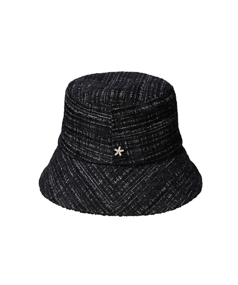 TWEED BLACK BUCKET HAT