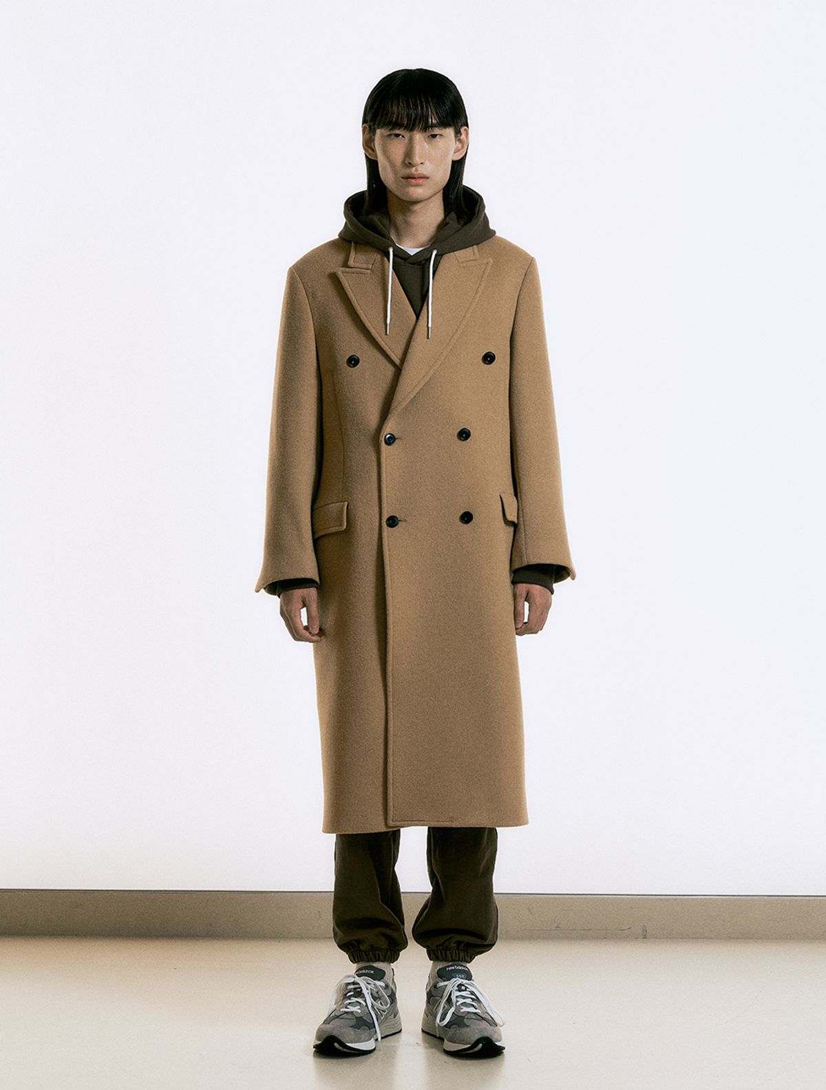 데호(DEHO) WOOL BLEND DOUBLE COAT [Camel]