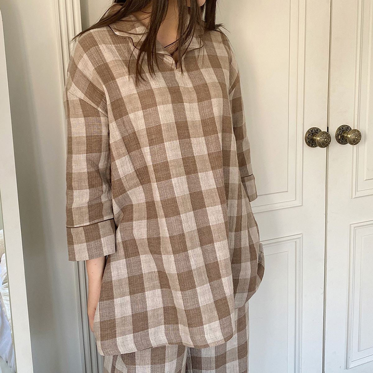 앤드씨유(AND SEE YOU) 우디 체크 셋트 베이지 Woody Set CL0004 BEIGE