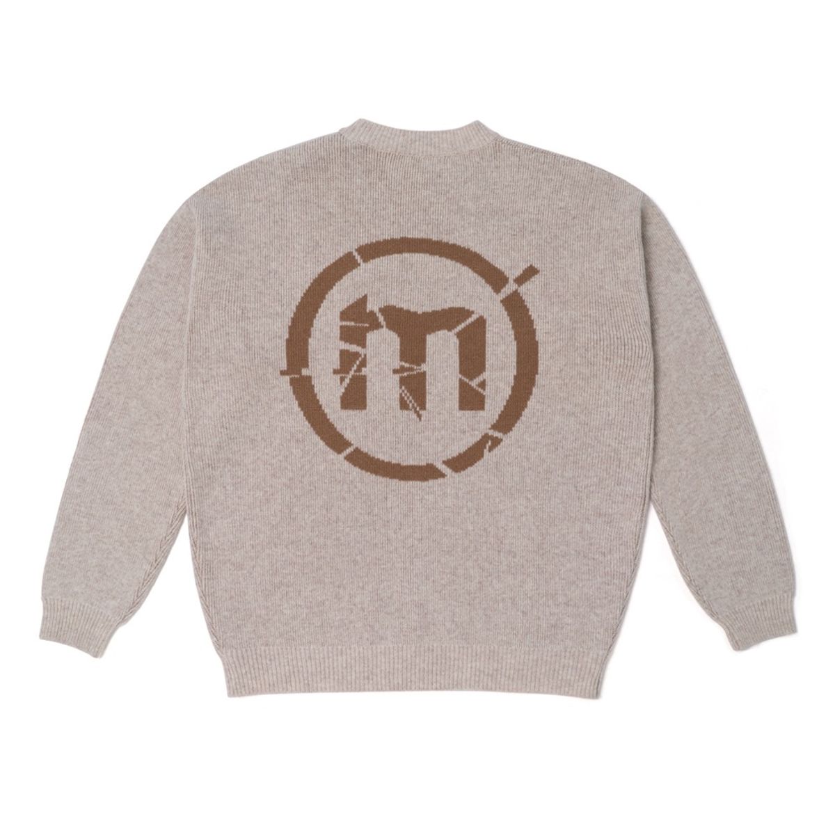 퓨처랩(FUTURE LAB) SHATTERED LOGO JACQUARD KNIT - OATMEAL