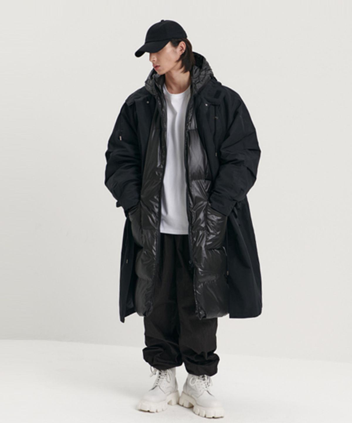 디앤에스알(DNSR) 디터처블 헤비 롱다운 파카 (Black)