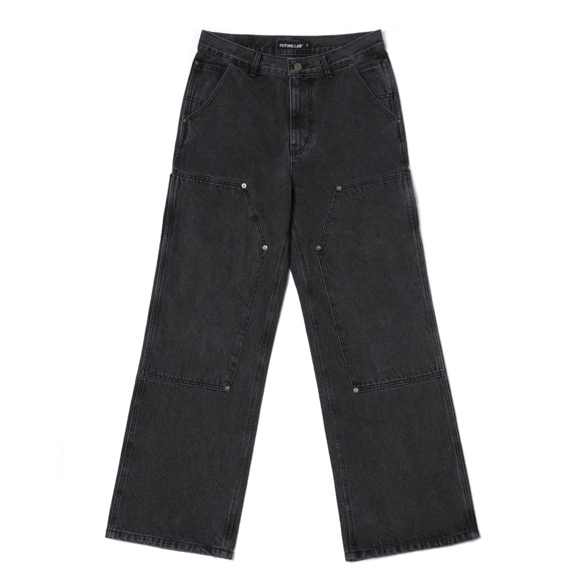 퓨처랩(FUTURE LAB) DOUBLE KNEE WORK PANTS - BLACK