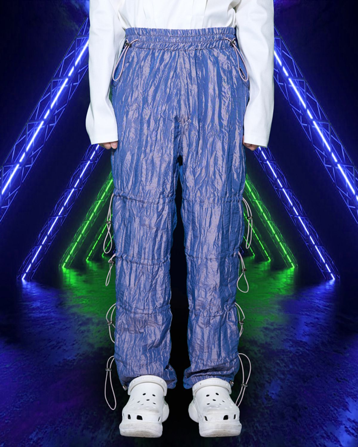 우빙(WOOVING) CRINKLE STRING PANTS (PURPLE)