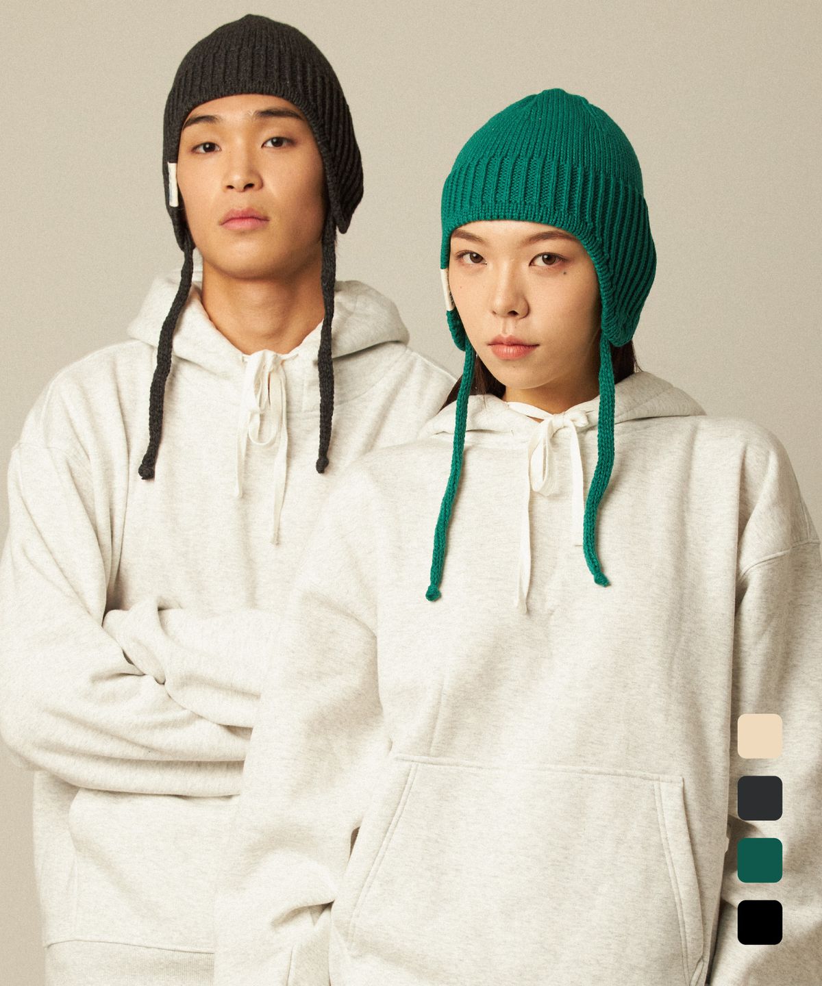 티엔피(TNP) TTTFAACU57_OG LABEL EARFLAP BEANIE