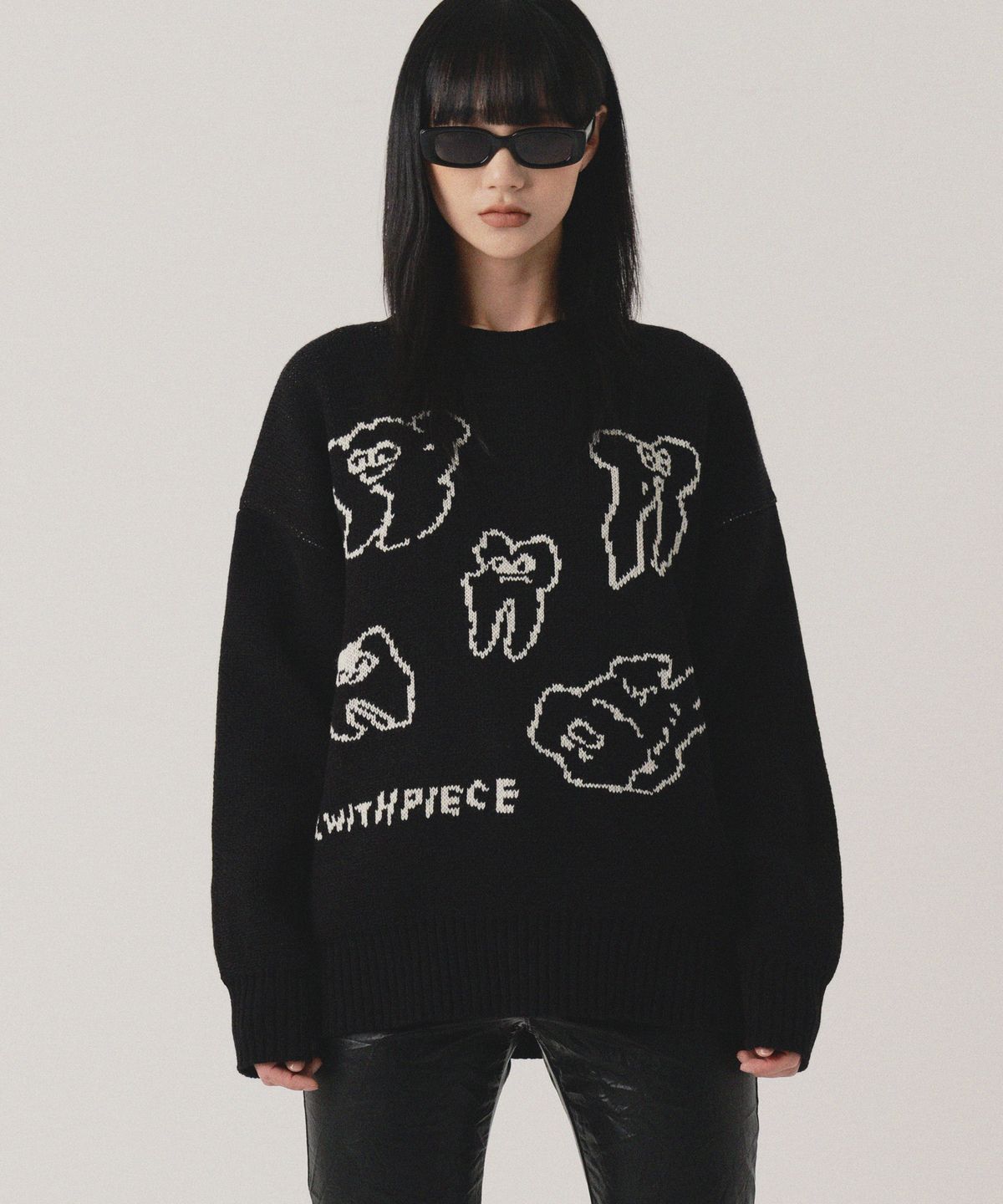 피스메이커(PIECE MAKER) TEETH KNIT SWEATER (BLACK)