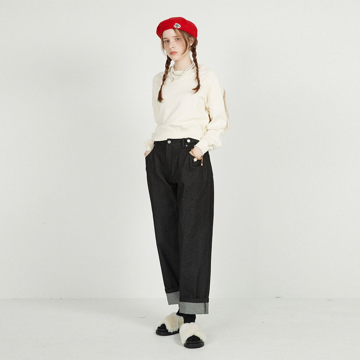 에프엠9102(FM91.02) 3 BUTTONS CLUB PANTS_black