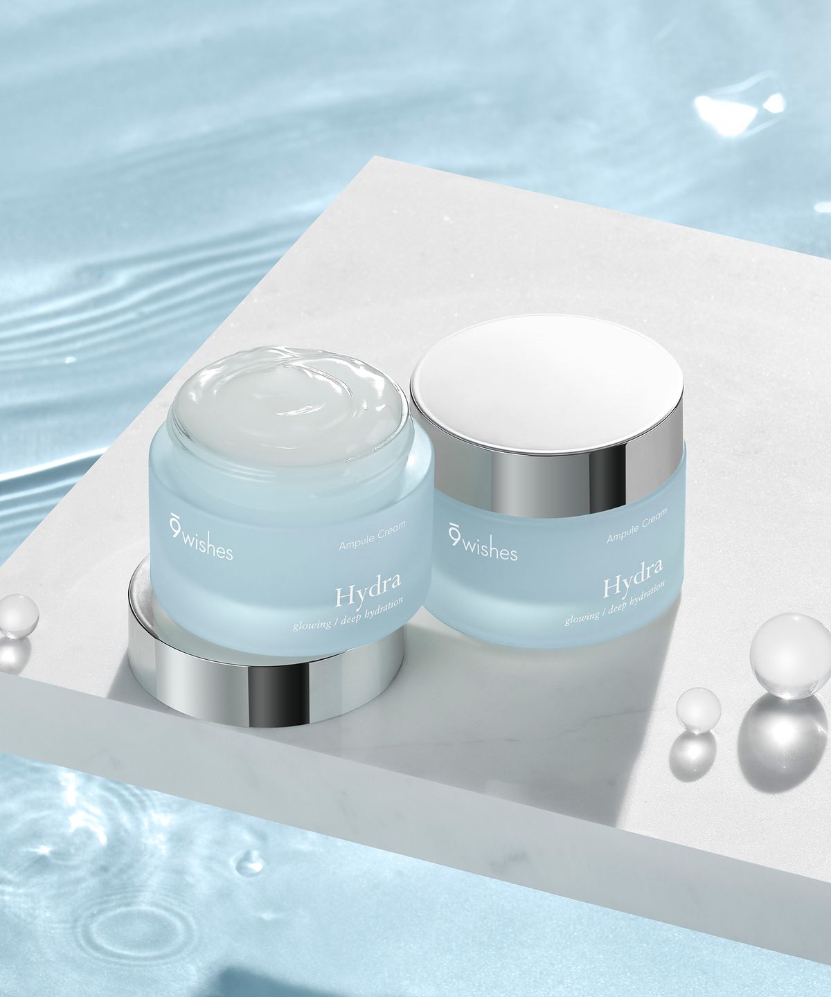 나인위시스(9WISHES) [수분/2PACK] 하이드라 앰플 크림 50ml+50ml