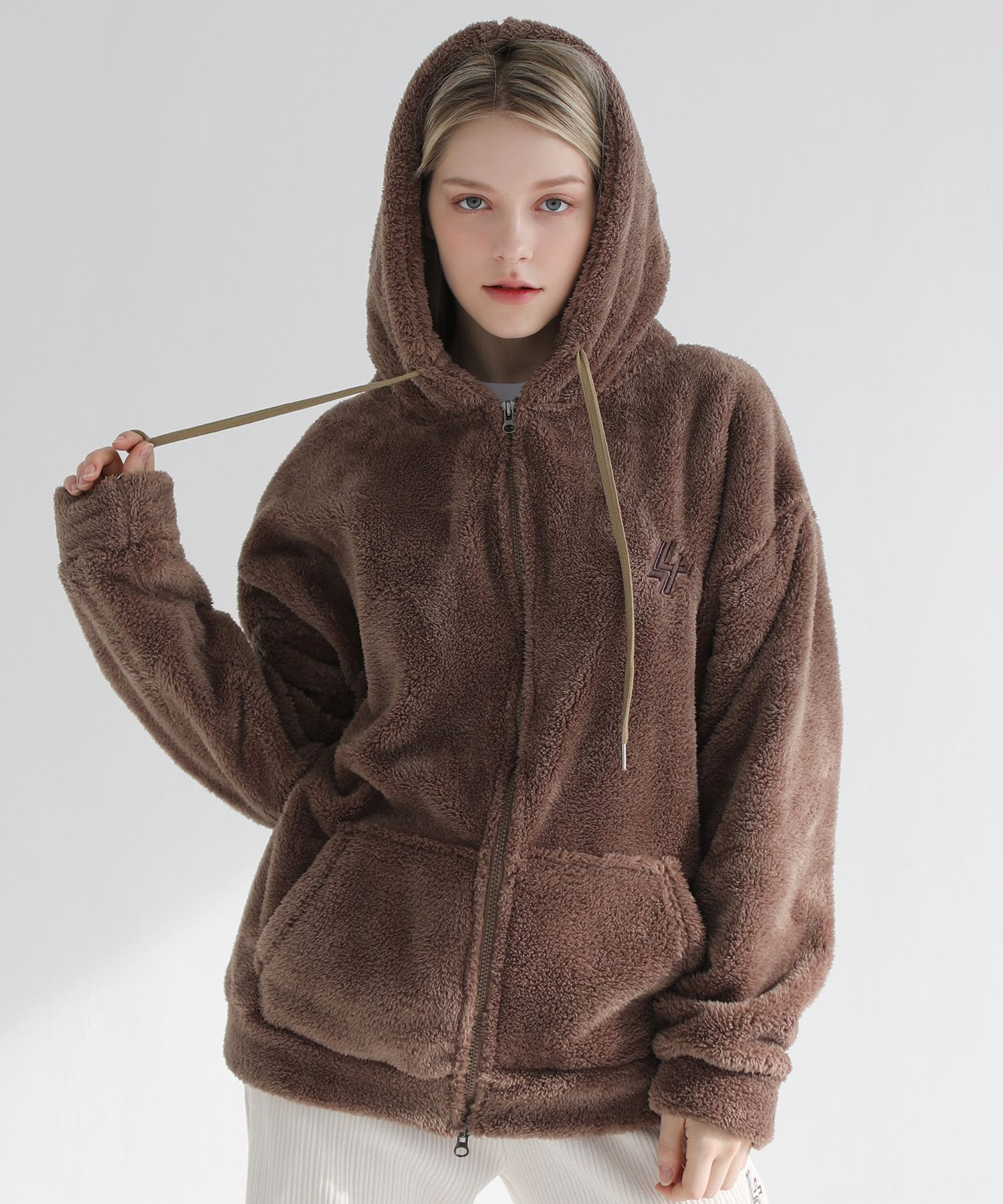 Wool Boa Fleece Brown Fleece Zip Up MUSINSA SEARCH410 Heavy Boa Fleece  Hooded Zip-up Camel