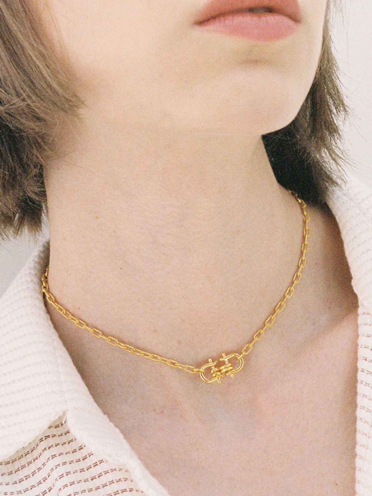 엘리오나(ELYONA) Double Shackled Necklace 더블체인 목걸이