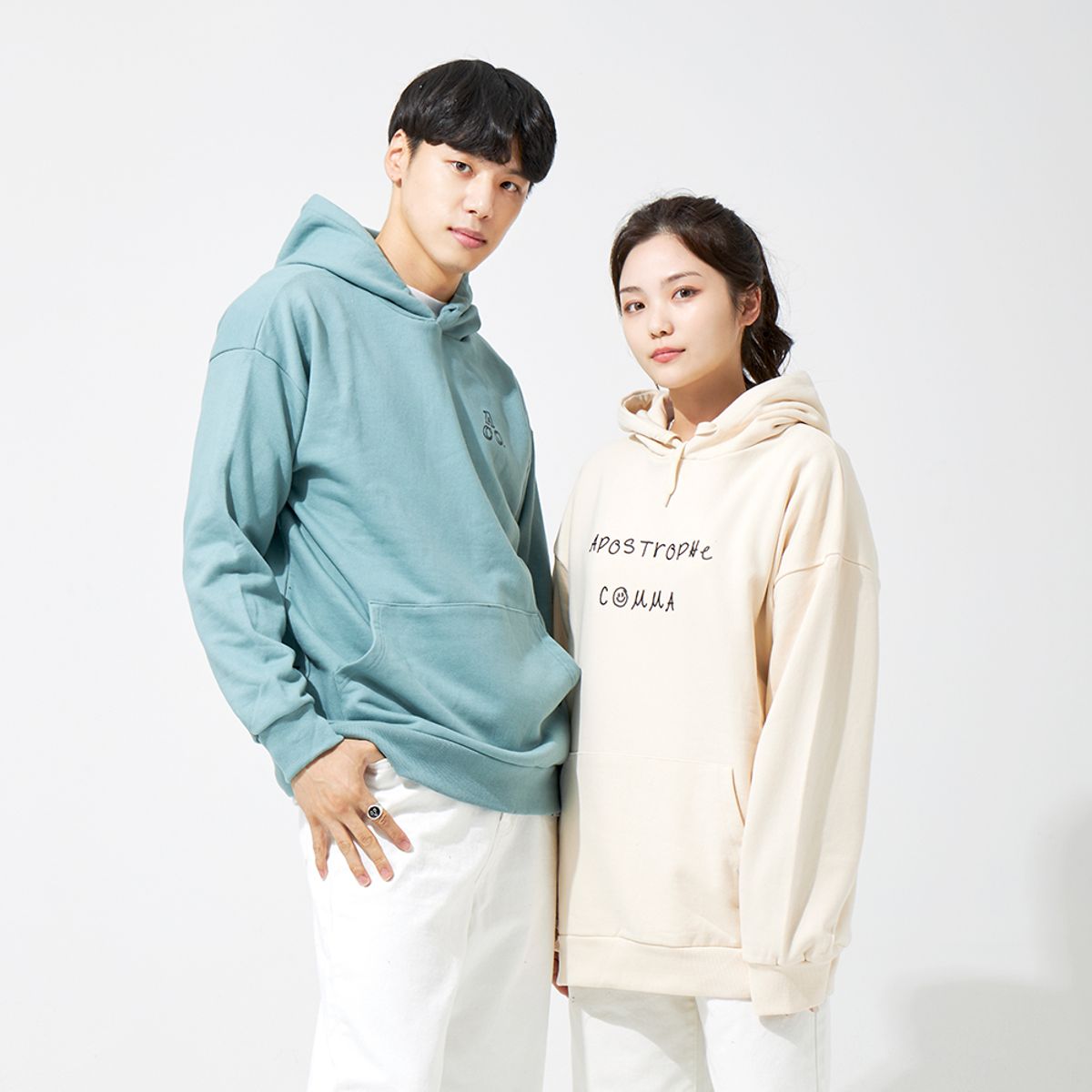 어퍼스트로피 콤마(APOSTROPHE COMMA) 더블 ACO 로고 후디 (민트/블랙)