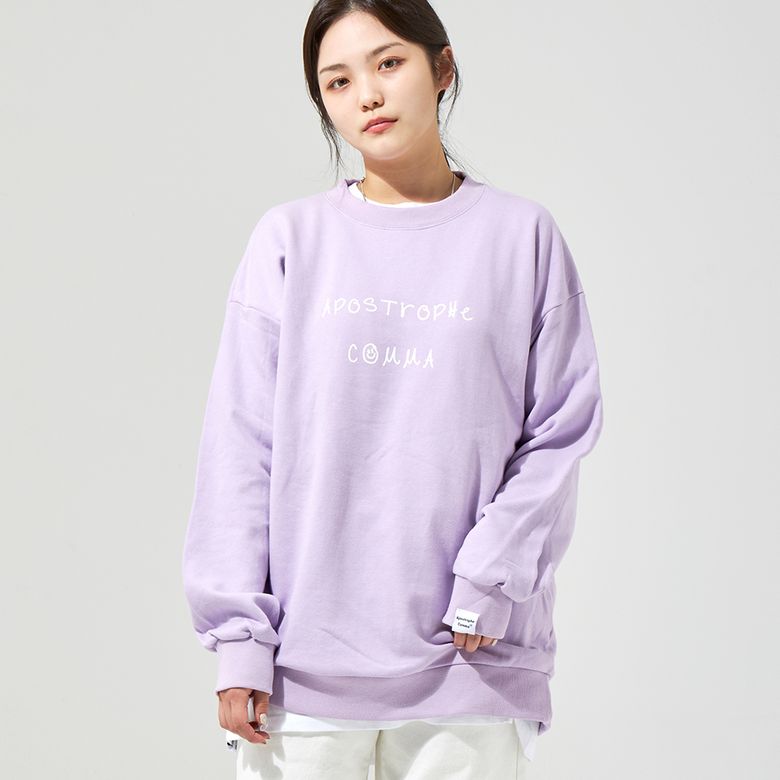 풀네임 드로잉 로고 스웨트셔츠 (라이트퍼플/화이트)