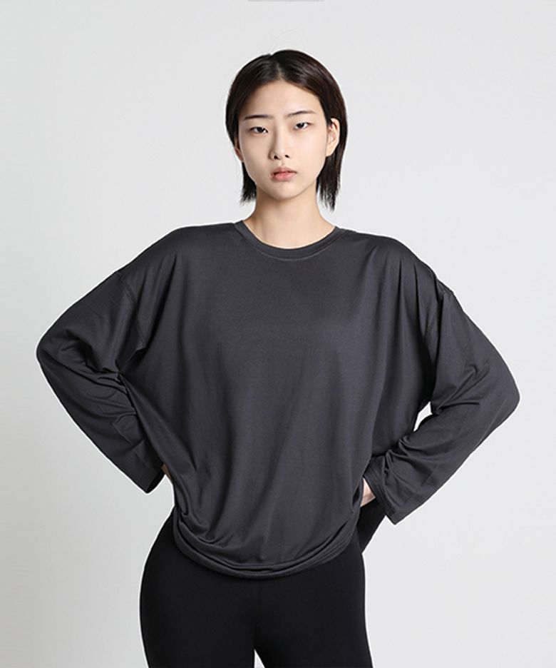 우먼 프리미엄 힙커버 롱슬리브 (아이언그레이)