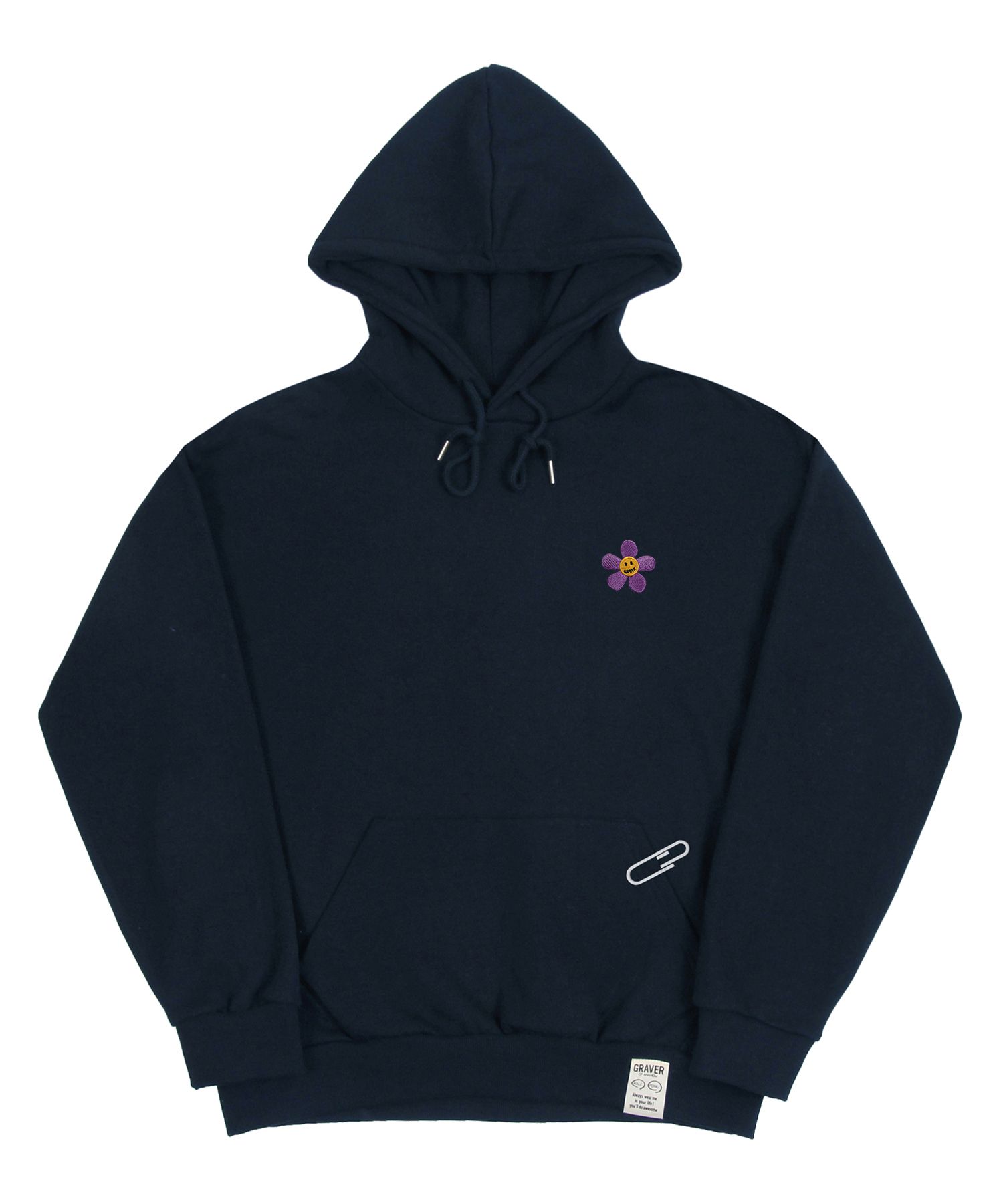[GRAVER]★PURPLE FLOWER SMILE EMBROIDERY HOODIE Designer fashion, Seoul-fully created | W Concept