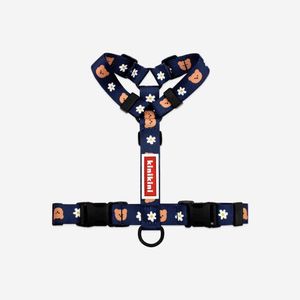 [키니키니X어프어프] 도트 플라워 베어 H형 하네스 - 네이비