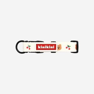 [키니키니X어프어프] 도트 체리 베어 목줄 - 아이보리