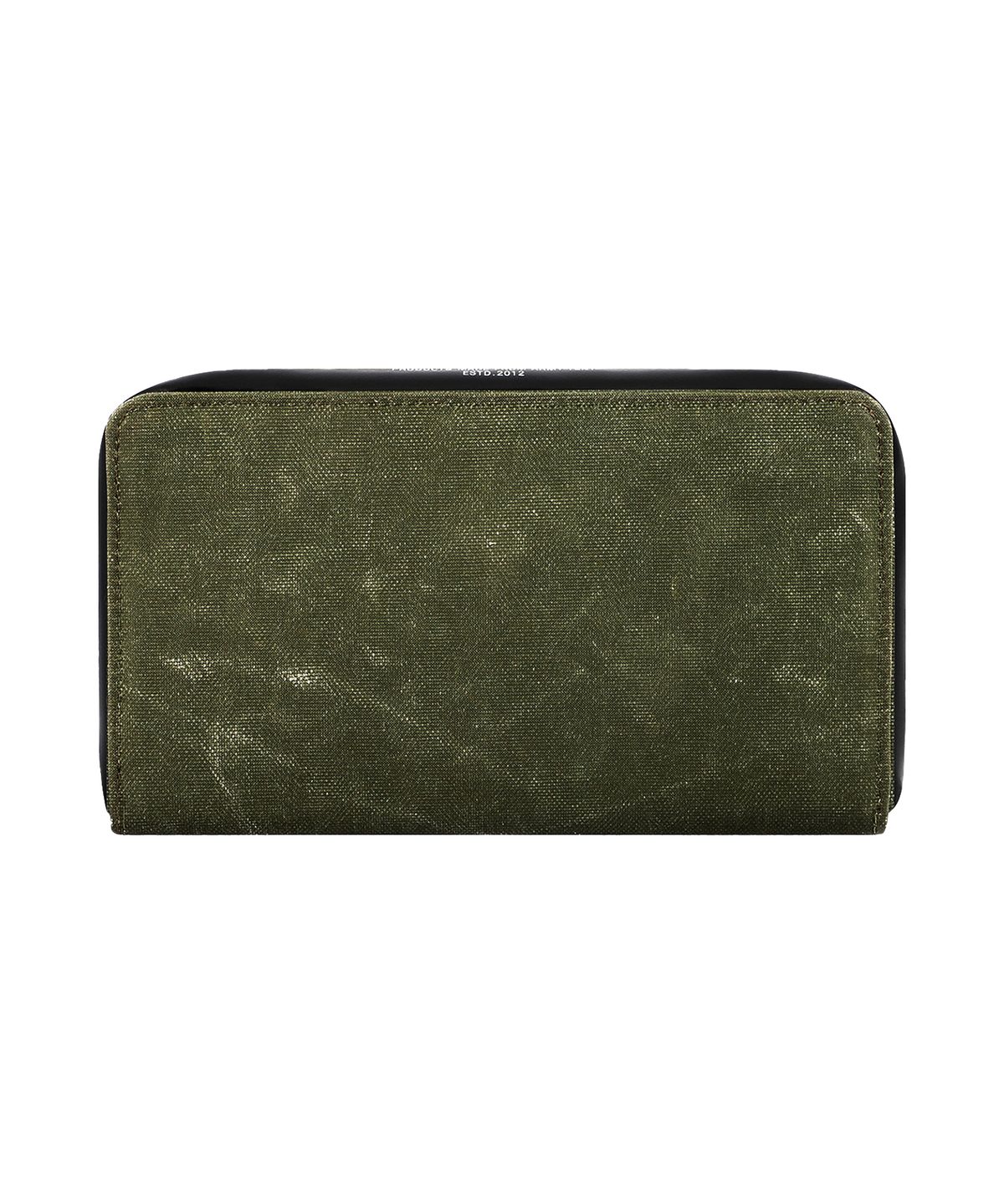 카네이테이(KANEITEI) BERLIN LETTERING ZIP WALLET L (OLIVE DRAB) / UPCYCLED